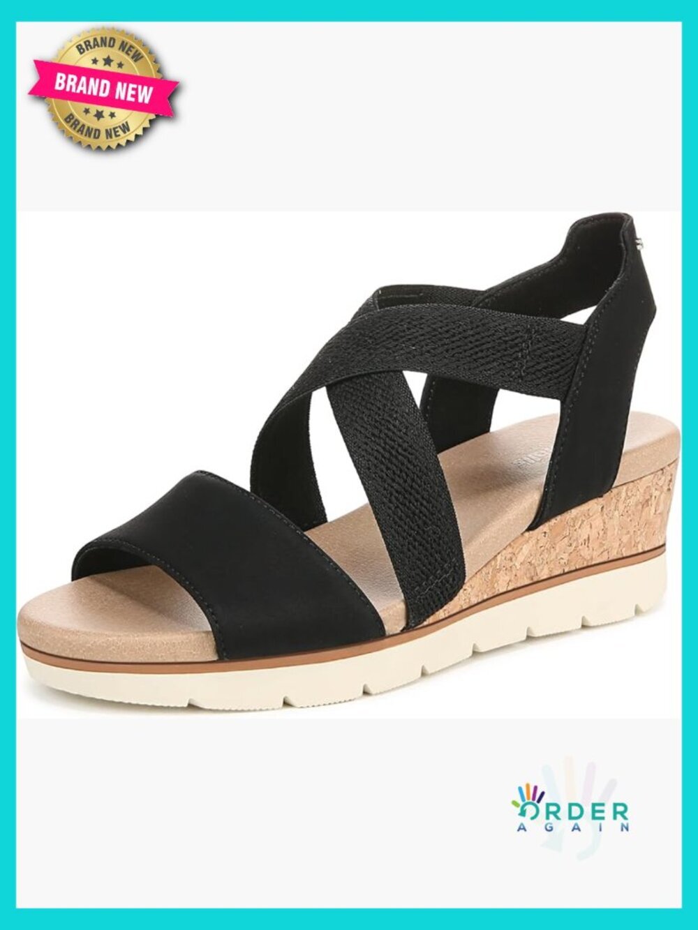 Sporty Hybrid Wedge Sandals with Crisscross Stretch Straps Arch Support